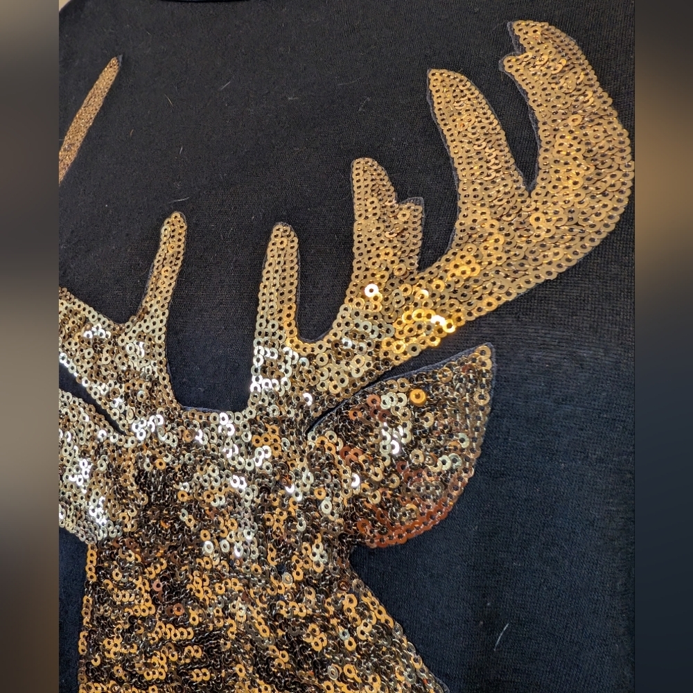 SequinReindeer Winter Buffalo Plaid Tunic XXL - Picture 4 of 12